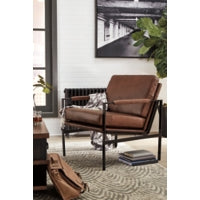 Puckman Accent Leather Chair BROWN