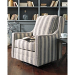 Kambria Swivel Glider Accent Chair IVORY/BLACK