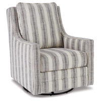 Kambria Swivel Glider Accent Chair IVORY/BLACK