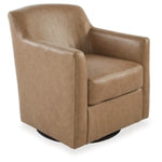 Bradney Swivel Accent Leather Chair TUMBLEWEED