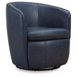 Kierreys Swivel Accent  100% Leather Chair OCEAN