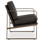 Bradett Accent 100% Leather Chair DARK BROWN/GOLD