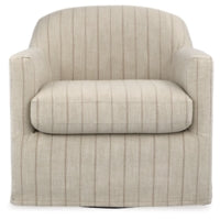 Valwick Swivel Accent Chair CREAM/BROWN