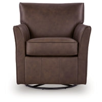 Braydunn Swivel Glider Accent Leather Chair EXPRESSO BROWN