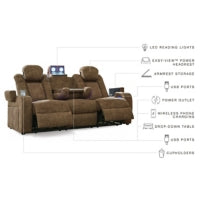 Wolfridge PWR REC Sofa with ADJ Headrest BRINDLE