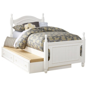 ClementineTwin Platform Bed with Twin Trundle WHITE