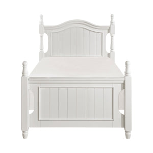 ClementineTwin Platform Bed with Twin Trundle WHITE