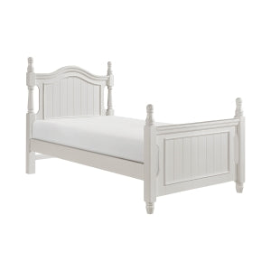 ClementineTwin Platform Bed with Twin Trundle WHITE