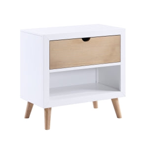 Asker Night Stand WHITE/NATURAL
