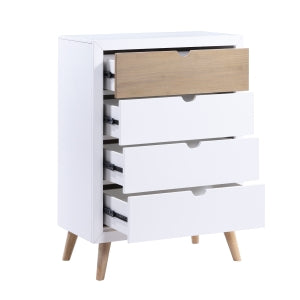 Asker 5 Drawer Chest WHITE/NATURAL