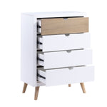 Asker 5 Drawer Chest WHITE/NATURAL