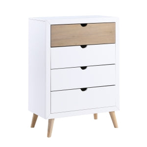 Asker 5 Drawer Chest WHITE/NATURAL