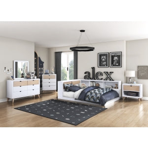 Asker Night Stand WHITE/NATURAL