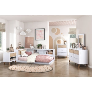 Asker Night Stand WHITE/NATURAL