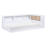 AskerTwin Bookcase Corner Platform Bed WHITE