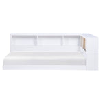 AskerTwin Bookcase Corner Platform Bed WHITE