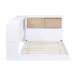 AskerTwin Bookcase Corner Platform Bed WHITE