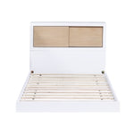 Asker Twin Bookcase Platform Bed WHITE/NATURAL
