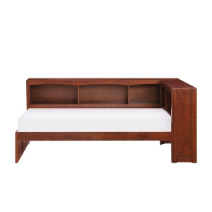 RoweTwin Bookcase Corner Platform Bed DARK CHERRY