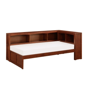 RoweTwin Bookcase Corner Platform Bed DARK CHERRY