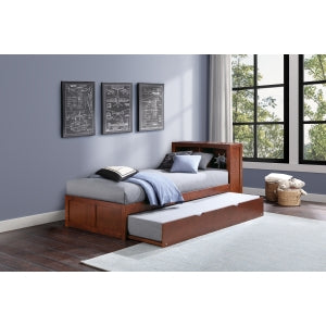 RoweTwin Bookcase Platform Bed with Twin Trundle DARK CHERRY