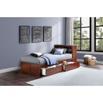 Rowe Twin Bookcase Platform Bed with Storage Boxes DARK CHERRY