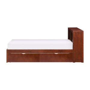 Rowe Twin Bookcase Platform Bed with Storage Boxes DARK CHERRY