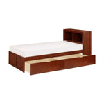 Rowe Twin Bookcase Platform Bed with Storage Boxes DARK CHERRY
