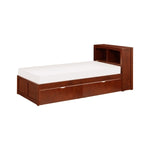 Rowe Twin Bookcase Platform Bed with Storage Boxes DARK CHERRY