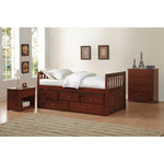 Rowe Twin/Twin Trundle Storage Platform Bed DARK CHERRY