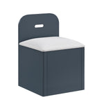 SloaneTwin Bookcase Platform Bed with Hidden Desk, Stool and Storage Bench NAVY BLUE