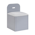 Sloane Twin Bookcase Platform Bed with Hidden Desk, Stool and Storage Bench SMOKE GREY