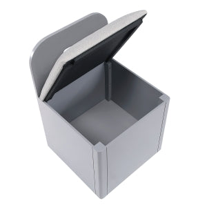 Sloane Twin Bookcase Platform Bed with Hidden Desk, Stool and Storage Bench SMOKE GREY