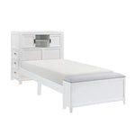 Sloane Twin Bookcase Platform Bed with Hidden Desk, Stool and Storage Bench