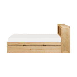 BartlyTwin Bookcase Platform Bed with Twin Trundle NATURAL