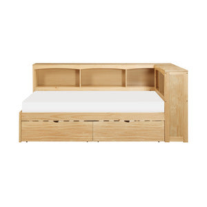 Bartly Twin Bookcase Corner Platform Bed with Storage Boxes