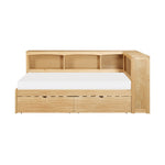 Bartly Twin Bookcase Corner Platform Bed with Storage Boxes