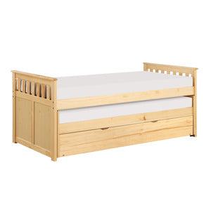 BartlyTwin/Twin Bed with Twin Trundle NATURAL