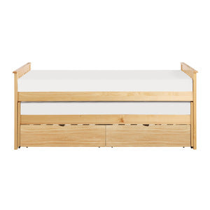 Bartly Twin/Twin Bed with Storage Boxes NATURAL