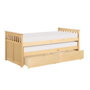 Bartly Twin/Twin Bed with Storage Boxes NATURAL