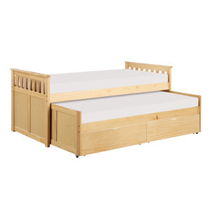 Bartly Twin/Twin Bed with Storage Boxes NATURAL