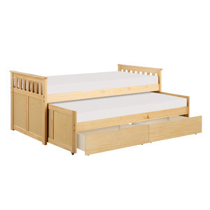 Bartly Twin/Twin Bed with Storage Boxes NATURAL