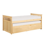 Bartly Twin/Twin Bed with Storage Boxes NATURAL