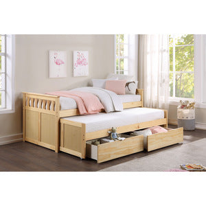 Bartly Twin/Twin Bed with Storage Boxes NATURAL