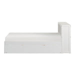 GalenTwin Bookcase Platform Bed with Twin Trundle. WHITE