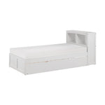 GalenTwin Bookcase Platform Bed with Twin Trundle. WHITE