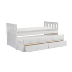 Galen Twin/Twin Trundle Storage Platform Bed WHITE