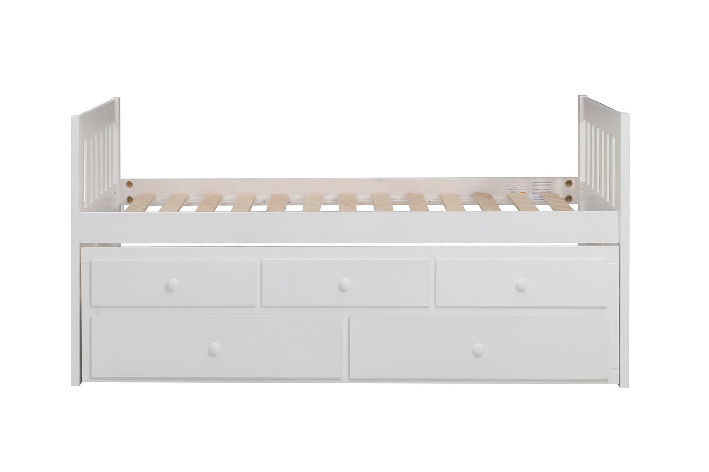 Galen Twin/Twin Trundle Storage Platform Bed WHITE