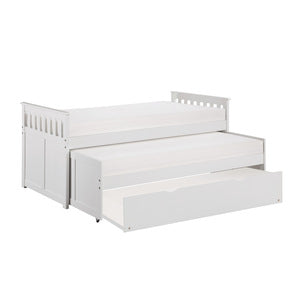 GalenTwin/Twin Bed with Twin Trundle WHITE