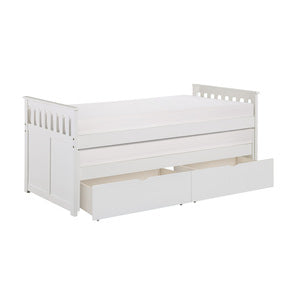 Galen Twin/Twin Bed with Storage Boxes WHITE